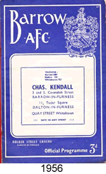 barrow afc programme 1956